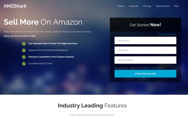 AMZShark landing page