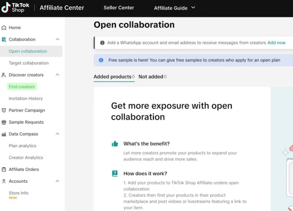 Affiliate Center in TikTok Shop