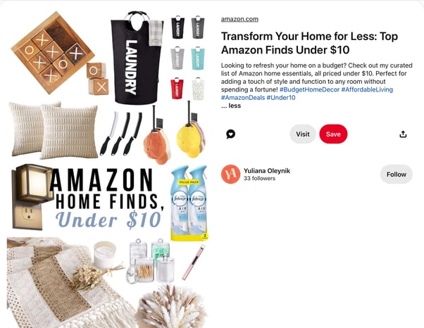 Amazon Affiliate marketing on Pinterest