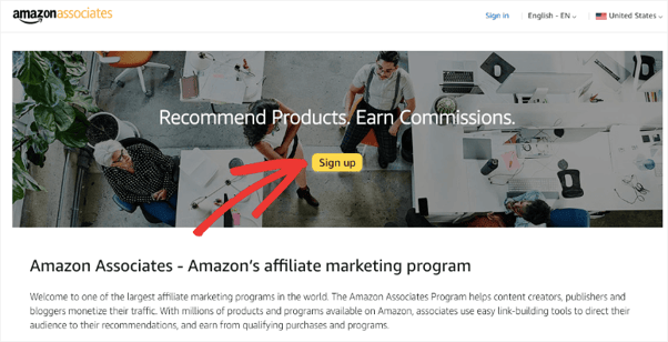 Amazon Associates Join Affiliate Program Sign-Up