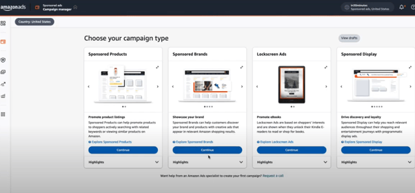 Amazon Seller central Campaign