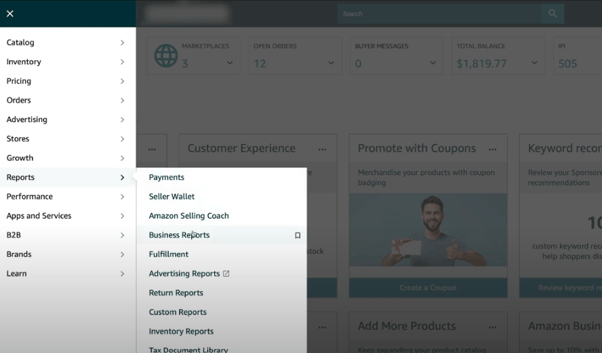 Amazon Seller central reports
