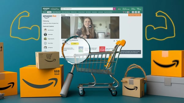 Amazon live and e-commerce shopping elements