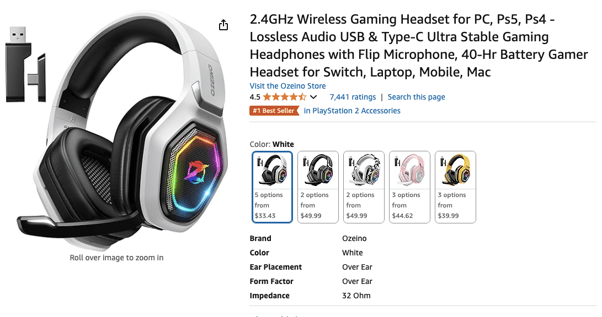 Amazon product title example