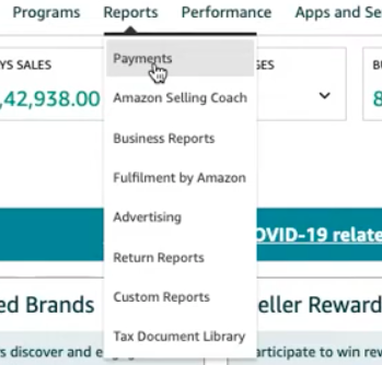 Amazon seller reports tab