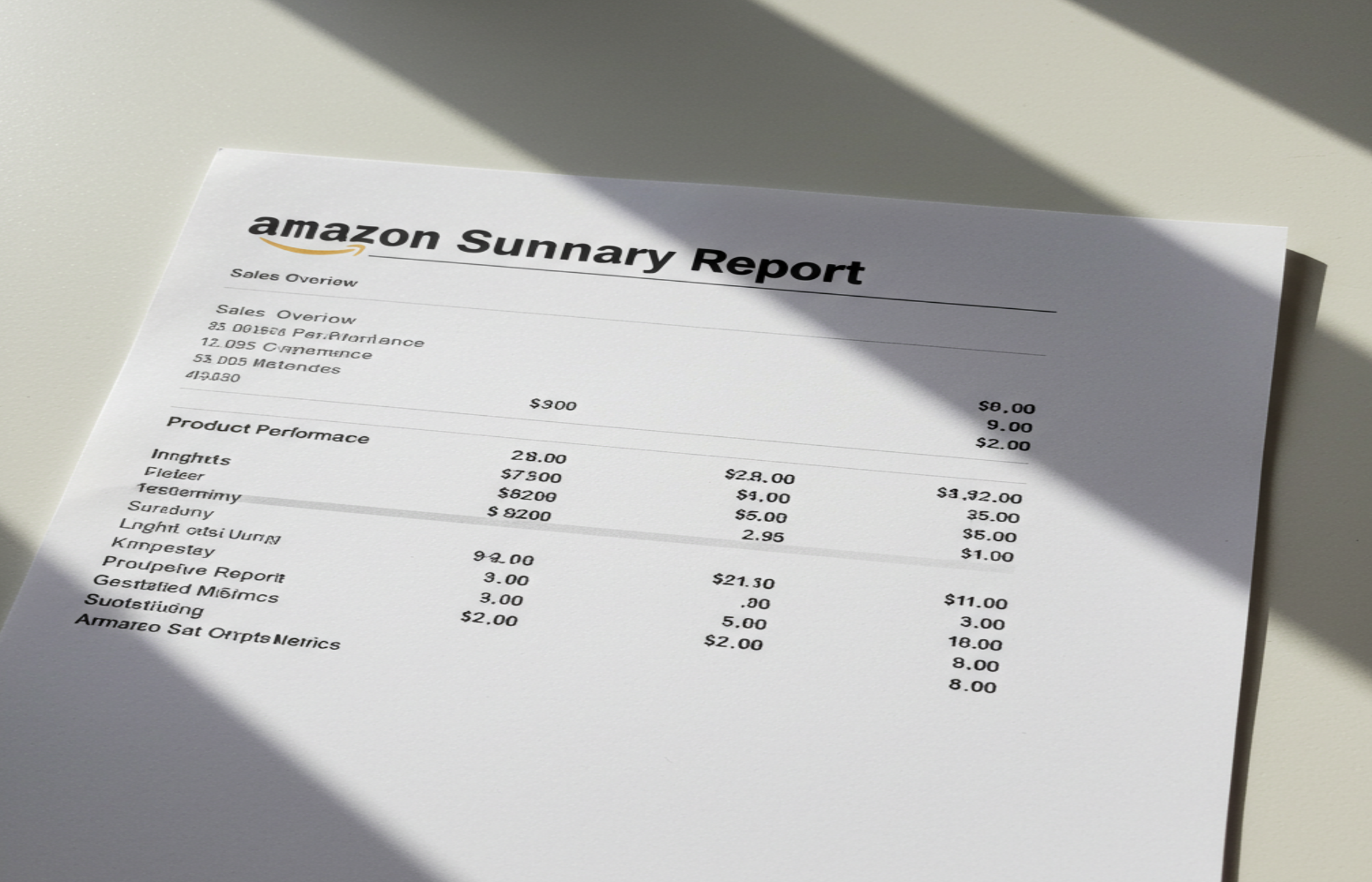 Amazon summary report