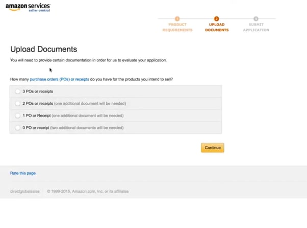 Document upload section in grocery and gourmet approval