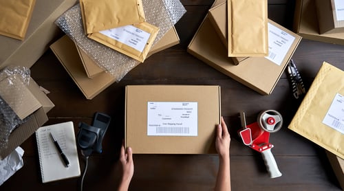 Flat lay image of parcels