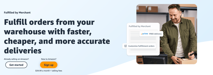 Fulfillment by Merchant page