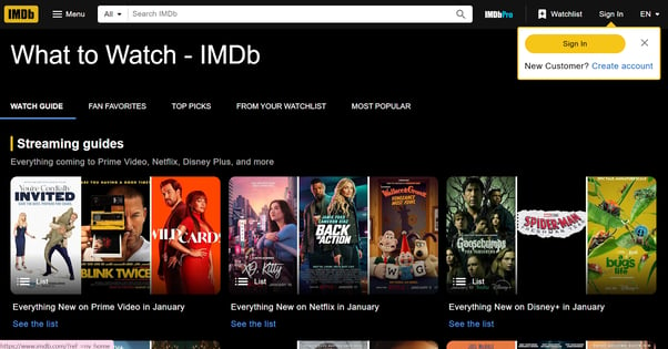 IMDb streaming guides: Prime, Netflix, Disney+