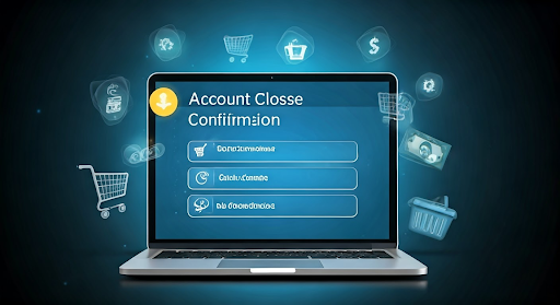 Laptop showing Amazon account closure confirmation