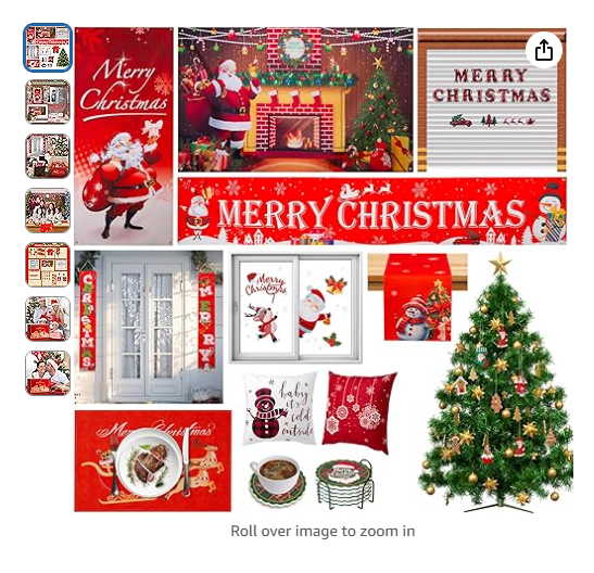 Seasonal bundle of Christmas decorations