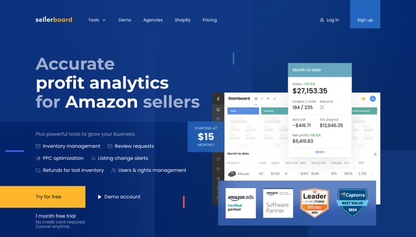 Sellerboard landing page