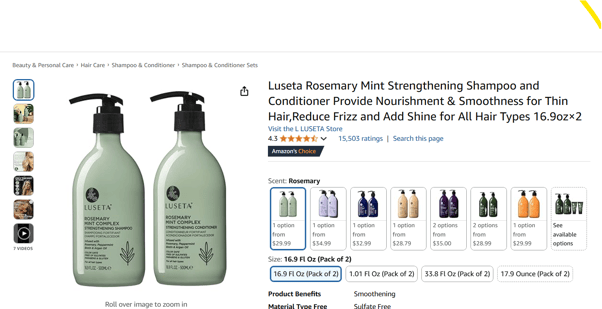 Shampoo &amp; Conditioner products on Amazon