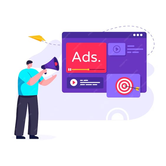 Target advertising in flat illustration design